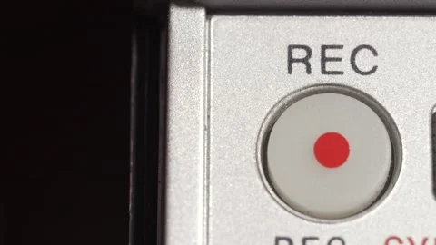 Rec Button Pressed On Silver Device Panel Close Up Stock Footage 333007679