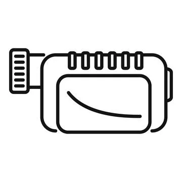 Rec camera icon outline . Video camcorder Stock Illustration