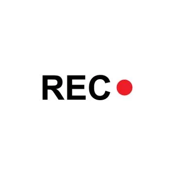Rec icon - black vector Stock Illustration