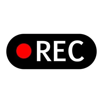 REC icon with rounded corners. Recording sign. Vector. Stock Illustration