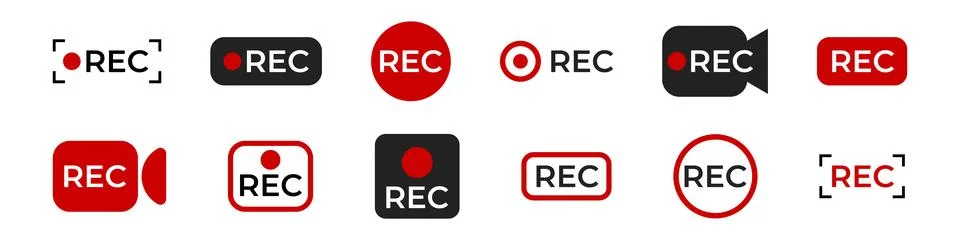 Rec indicator for live video . Video record icon. Stock Illustration