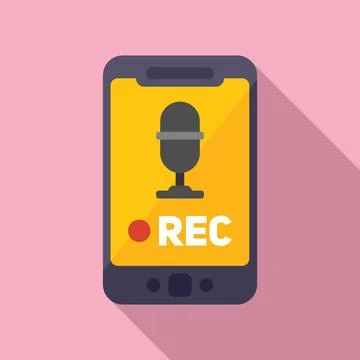 Rec media reportage icon flat vector. Camera tv 库存插图