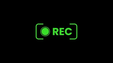 REC record button icon animation isolated on black background Stock Footage 328364546
