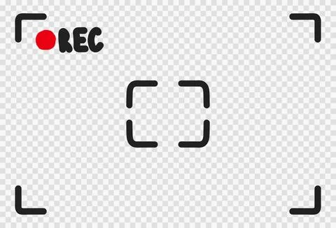 Rec video record doodle hand drawn interface Stock Illustration