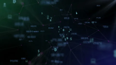 Recalculation of blockchain cloud operations. Seamless loop.Internet of things Stock Footage 97306837