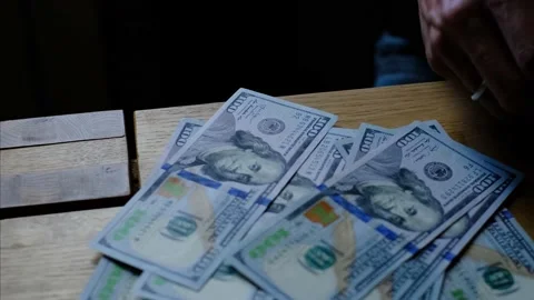 Recalculation of dollars (100$) Video stock 155151364