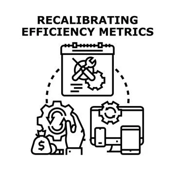 Recalibrating efficiency metrics for business optimization process Stock Illustration