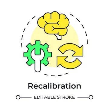 Recalibration multi color concept icon Stock Illustration