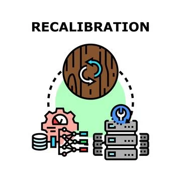 Recalibration process improving data analysis and system optimization Illustrazione stock