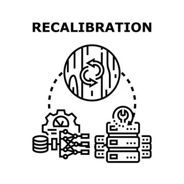 Recalibration process improving data analysis and system optimization Stock Illustration