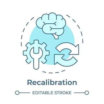 Recalibration soft blue concept icon Stock Illustration