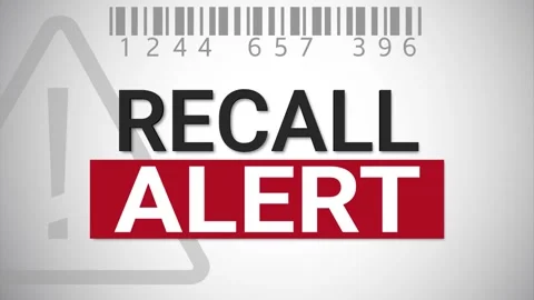 Recall alert. Dynamic barcode with headline text and exclamation sign. 스톡 동영상 302846859
