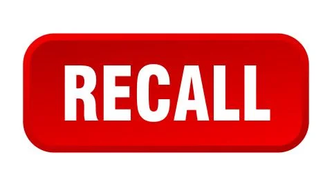 Recall button. recall square 3d push button Stock Illustration
