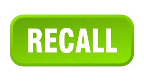 Recall button. recall square 3d push button Stock Illustration