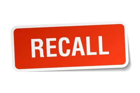 Recall square sticker on white Stock Illustration