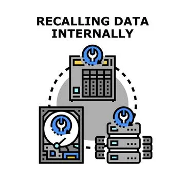 Recalling data internally from various storage devices イラスト素材