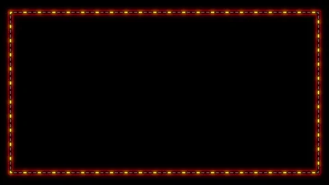 Recangle shape Marquee advertising neon lightbox banner with copy space Stock Footage 320834022