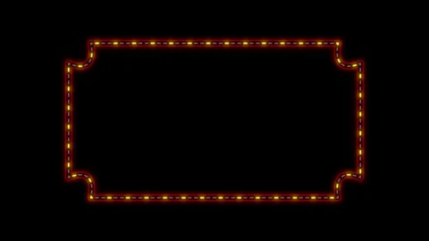Recangle shape Marquee advertising neon lightbox banner with copy space Stock Footage 320834135