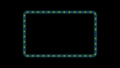 Recangle shape Marquee advertising neon lightbox banner with copy space Stock Footage 320834220