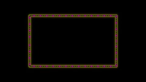 Recangle shape Marquee advertising neon lightbox banner with copy space Stock Footage 320834256