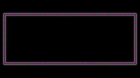 Recangle shape Marquee advertising neon lightbox banner with copy space Stock Footage 320834291