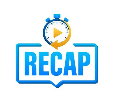 Recap, video play button replay. Watching on streaming. Vector stock Stock Illustration