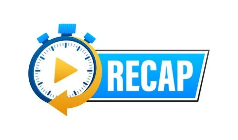 Recap, video play button replay. Watching on streaming. Vector stock Stock Illustration