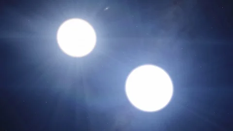 Receding from binary pulsar system with graviational waves Stock Footage 122902664