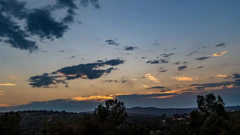 Receding Clouds at Sunset as Light Fades to Black Stock Footage 280969442