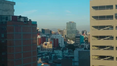 Receding shadows over cityscape Stock Footage 124408801