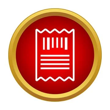 Receipt bill icon representing purchase transaction record Stock Illustration