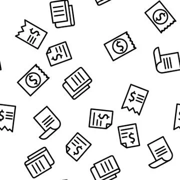 Receipt Bill Vector Seamless Pattern イラスト素材