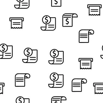 Receipt Bill Vector Seamless Pattern イラスト素材