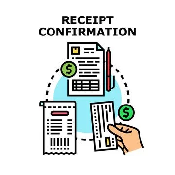 Receipt confirmation vector concept for financial operations Stock Illustration