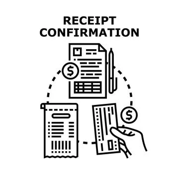 Receipt confirmation vector concept for financial operations Stock Illustration