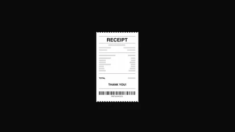 Receipt Document Animation with Payment and Purchase Information Stock Footage 336671425