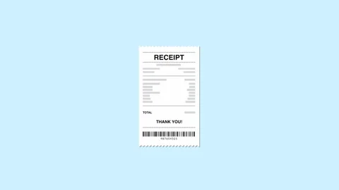 Receipt Document Animation with Payment and Purchase Information Stock Footage 336671426