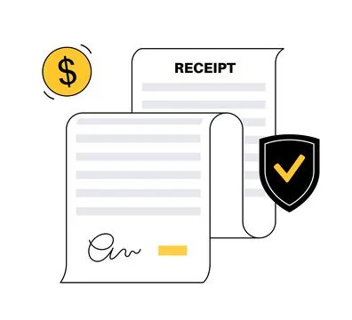 Receipt document form Illustrazione stock