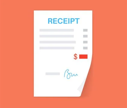 Receipt document form Illustrazione stock