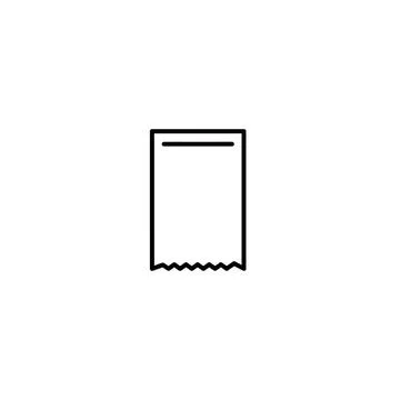 Receipt document outline icon with jagged edge and text lines Stock Illustration