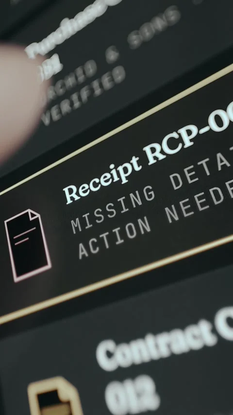 Receipt document showing missing information Stock Footage 333402547