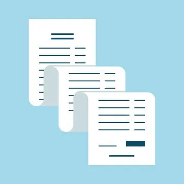 Receipt of finance bill, document with list price. Expense, invoice, check on Stock Illustration