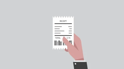 Receipt in Hand Background Stock Footage 261172366