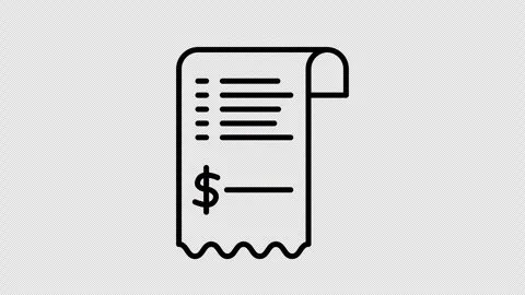 Receipt Icon Animation Seamless Loop 4K Transparent Background 스톡 동영상 325826687