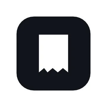 Receipt Icon Black Rounded Square Button Business Finance Symbol Vector Stock Illustration