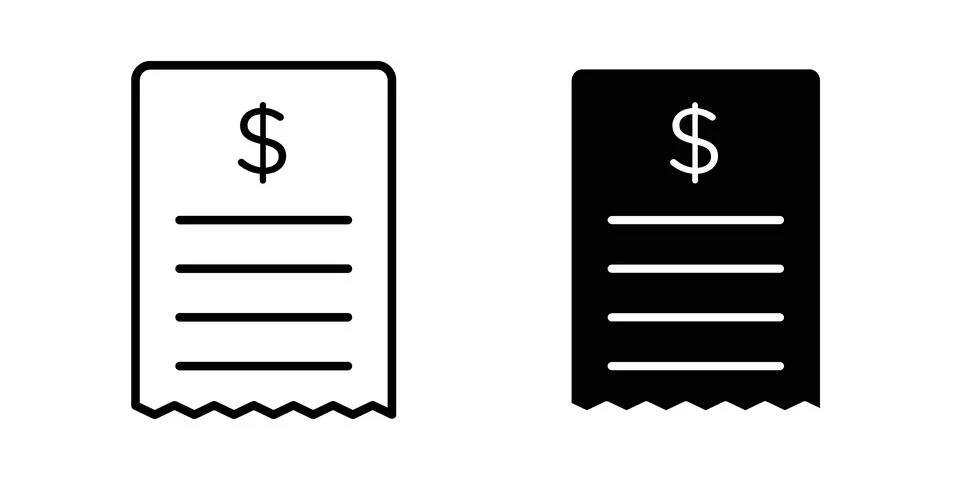 Receipt icon graphic element. web icon set Stock Illustration