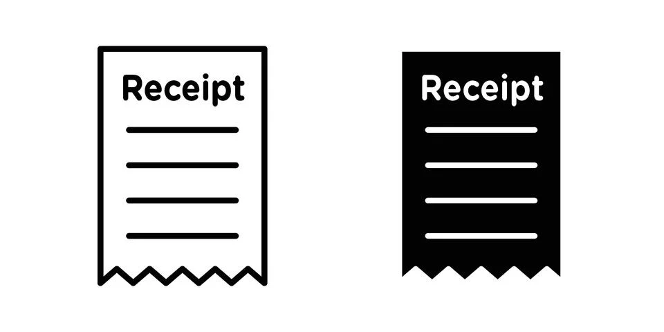 Receipt icon graphic element. web icon set 库存插图