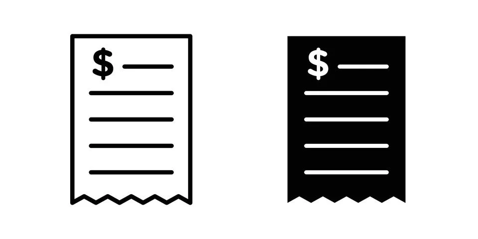 Receipt icon Illustration set. Vector Eps10 for apps Stock Illustration
