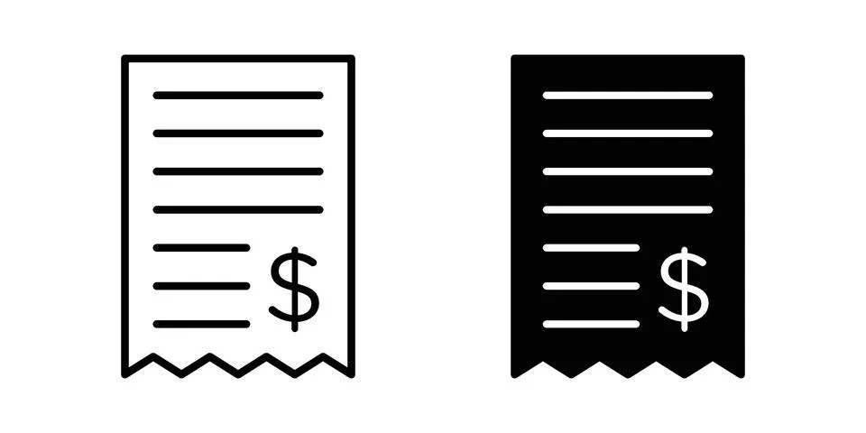 Receipt icon or illustration vector symbols Stock Illustration