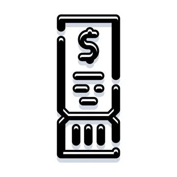 Receipt icon representing transaction and payment Stock Illustration